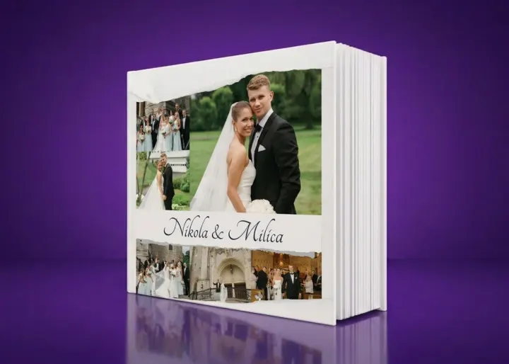 Foto album Forever Begins Here – Bela svila i pocepani papir za dan venčanja