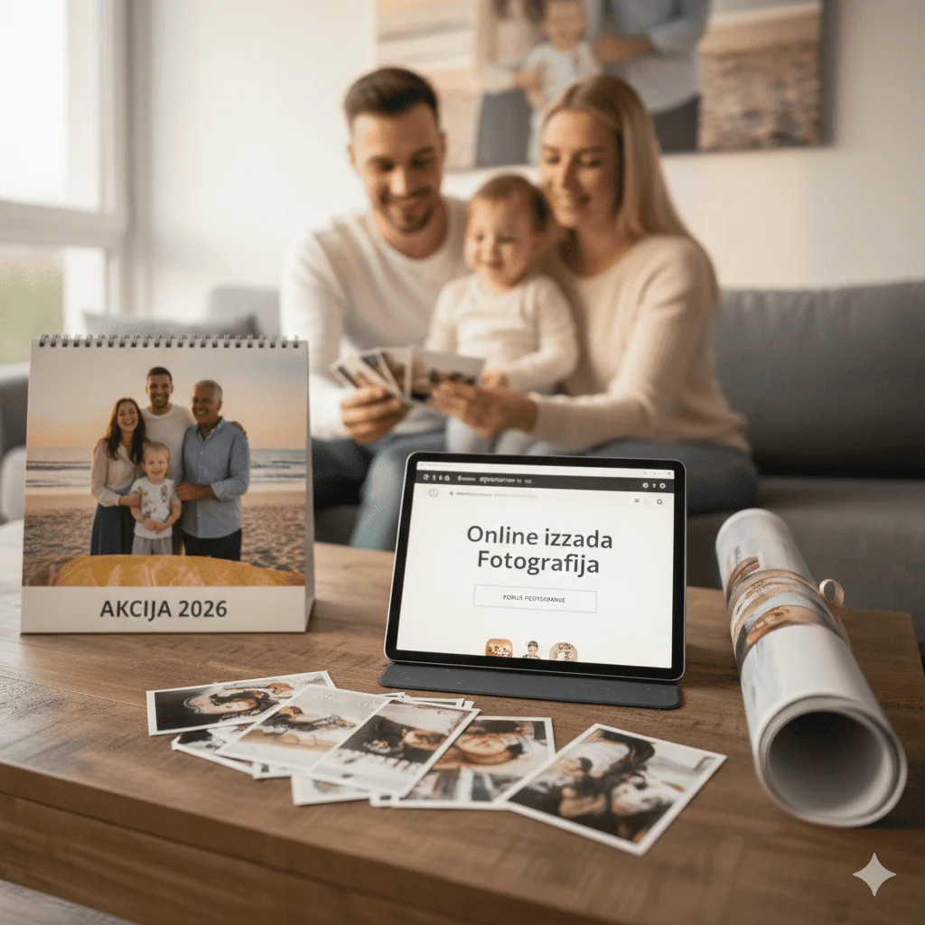 Izrada fotografija 2026 - paket uspomena sa 100 fotografija, kalendarom i posterom