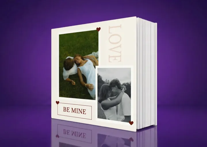 Foto album Moje Omiljeno Mesto Je Uz Tebe – Časopisni stil sa natpisima LOVE i BE MINE