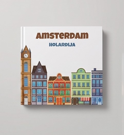Loom album Amsterdam sa šarenim kućama uz kanal na koricama