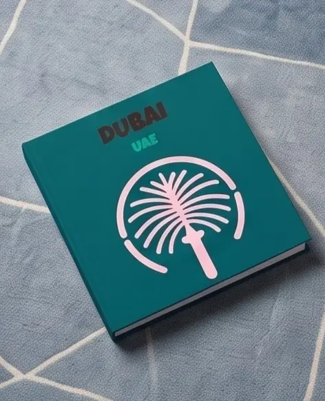 Loom album Dubai sa ostrvom u obliku palme na tamnozelenim koricama