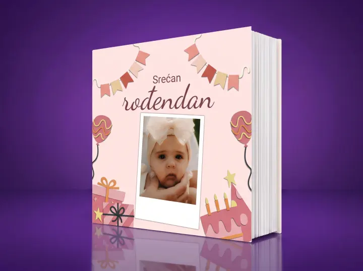 Foto album Prvi rođendan – Roze album za prvi rođendan