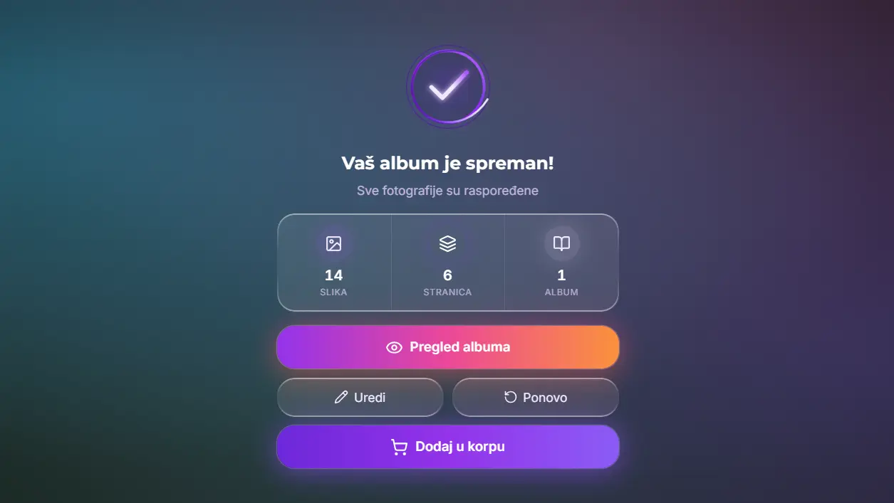 Pregled složenog albuma pre korpe