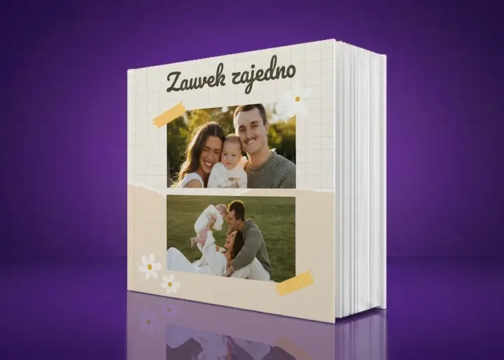 Foto album Zauvek zajedno – Scrapbook sa dve fotografije, trakama i belim radama